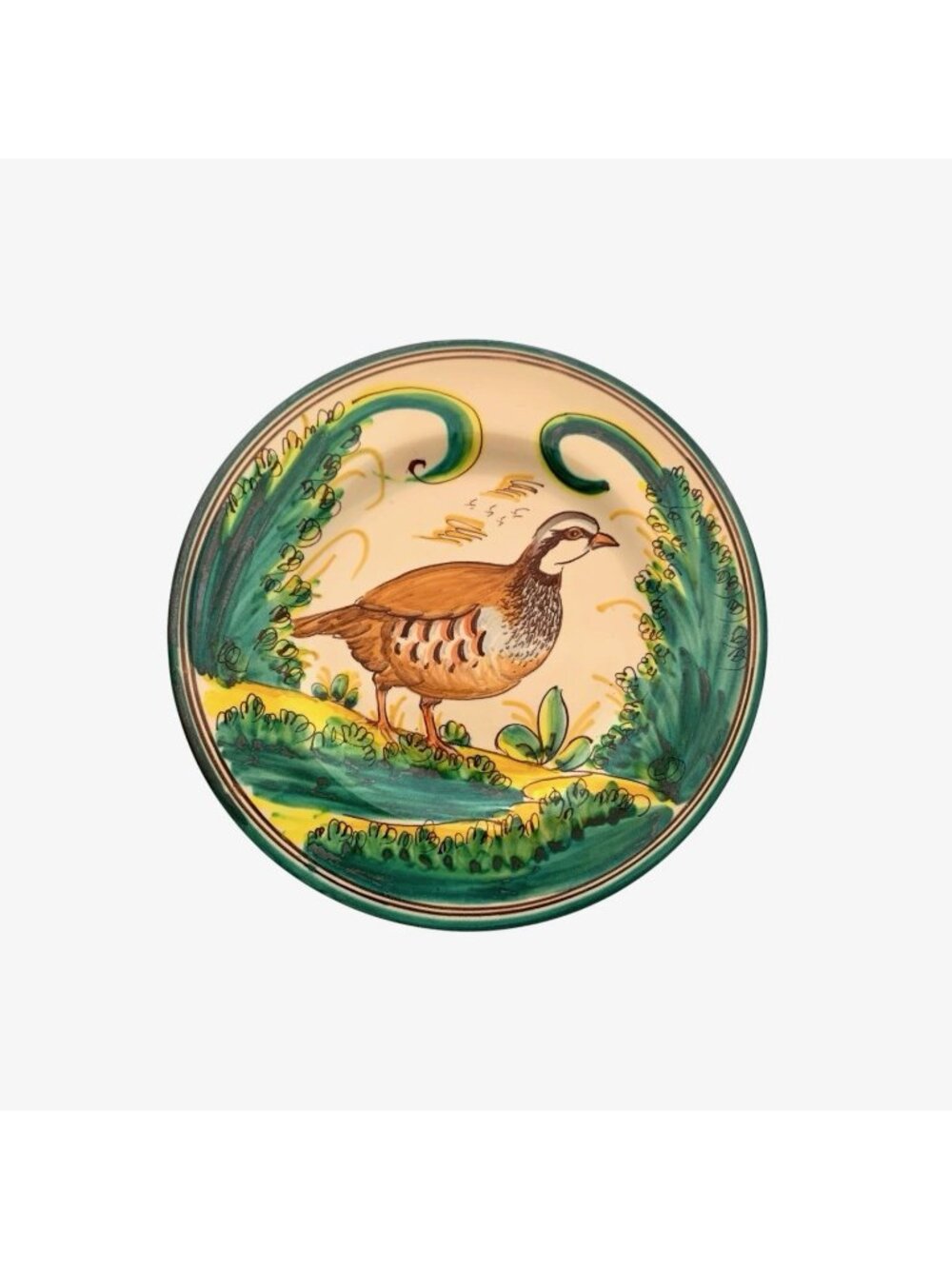 Decorative Plate with Bird Design Signed Fraile from Spain Vintage Wall Decor